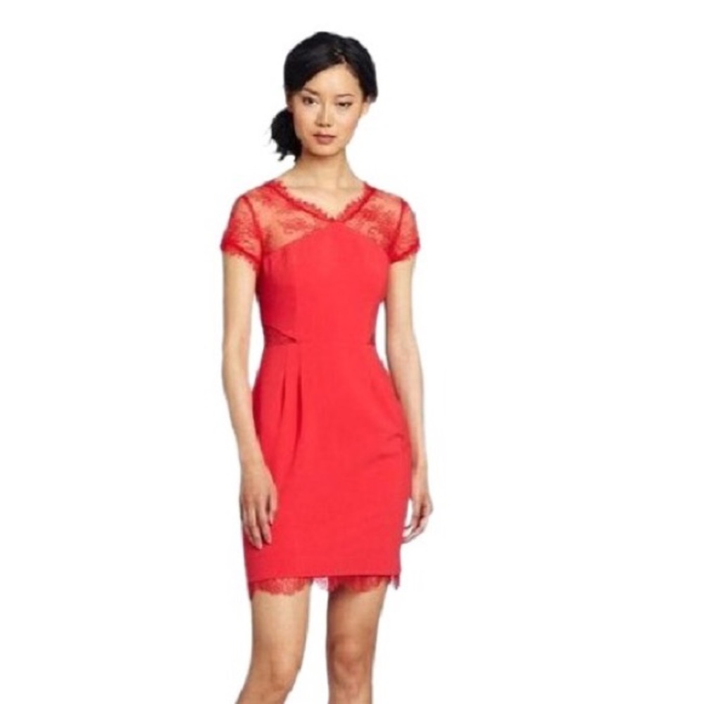 NWT BCBG Max Azria red lace dress